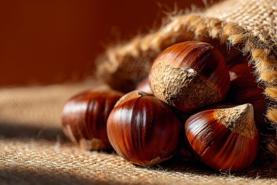 Chestnut radiates warm comforting autumn vibes perfect for seasonal product promotions.