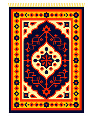 Islamic Prayer Mat Colorful Oriental Rug Design Traditional Artwork