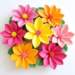 colorful flower on white background