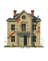 Creepy Abandoned Haunted House Spooky Halloween Graphic