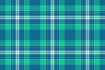 Elegant tartan plaid pattern in teal, blue and white. Versatile design for textiles, fashion, backgrounds, and graphics. Classic Scottish check for diverse creative projects.