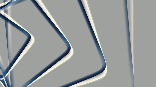 Abstract Rounded Square Shapes with Blue Outline on a Gray Background geometric