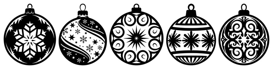 Christmas Ornament Baubles Icon Row