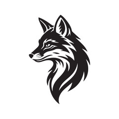 Stylized Fox Head Vector Logo. Abstract Tribal Animal Silhouette for Tattoo or Emblem.
