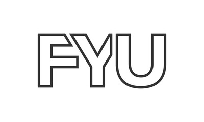 FYU logo design template with strong and modern bold text. Initial based vector logotype featuring simple and minimal typography. Trendy company identity.