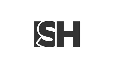 ISH logo design template with strong and modern bold text. Initial based vector logotype featuring simple and minimal typography. Trendy company identity.