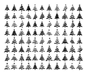 Minimal Christmas Tree Icon Collection