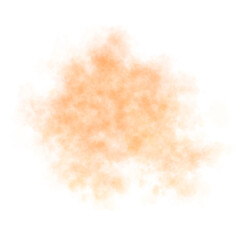 Dense orange smoke texture on transparent background suitable for abstract backgrounds, posters, or visual effects