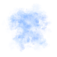 Dense blue smoke texture on transparent background suitable for abstract backgrounds, posters, or visual effects