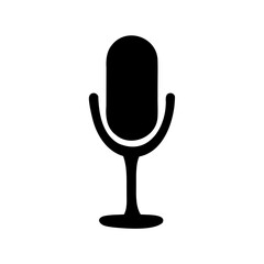 Minimalist microphone icon design with a clean, modern and simple black silhouette