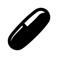 Black and white capsule image representing medicine, health and wellbeing in simplicity