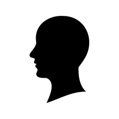 Silhouette of a human head in profile, showing the shape of a person