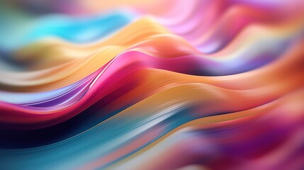 digital art, colorful abstract waves, vibrant rainbow liquid flow, dynamic fluid motion, mesmerizing color gradients, vivid psychedelic texture, surreal 3d landscape, ethereal dreamlike atmosphere, hy