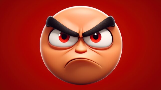 angry,3d,emoji,smiley,red,irritated,mad,expression,cartoon,intense,dark,bold,detailed

