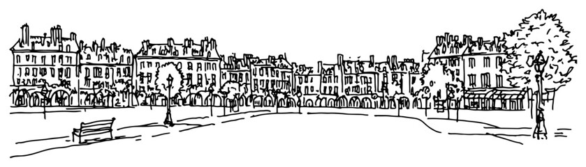 European City Square Street Facades Panorama © Katarzyna