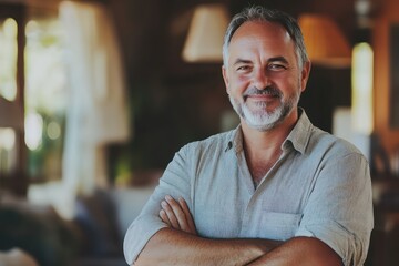 Obraz premium Professional Man Smiling with Crossed Arms Portrait