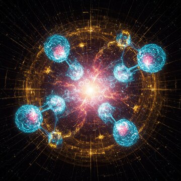 Superposition and Entanglement Visualization 3D Rendering of Scientific Breakthrough

