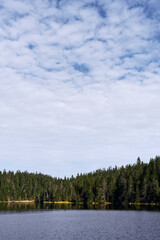Landscape of the Totenåsen Hills Coniferous Forest Reserve, with the Fugletjernet Lake, September 2025.
