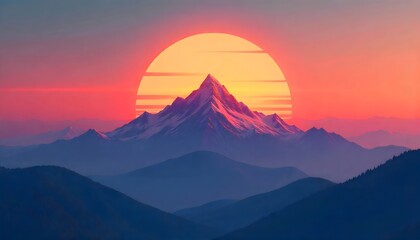 sunset in mountains