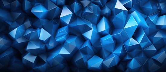 Fototapeta premium abstract, geometric, polygonal, crystalline, blue, navy, indigo, sapphire, shiny, reflective, iridescent, futuristic, 3d, render, digital art 