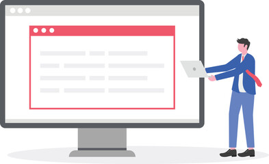 Innovative big data solutions, tools and programming concept with tiny people.
