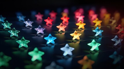 colorful, vibrant, glowing, neon, shimmering, bokeh, stars, background, abstract, surreal, magical, vivid, luminous, radiant
