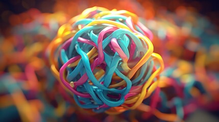 intricate, colorful, abstract, dynamic, interconnected, organic, hypnotic, mesmerizing, psychedelic, fractal-like, digital art, 3d rendered
