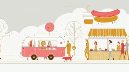 Street food vendor outdoor scene