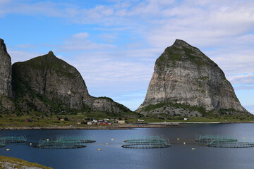 View of the fantastic landscape of Traena, Norway