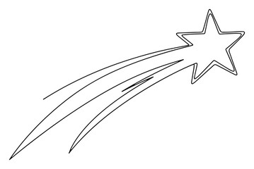Christmas Shooting Star Comet Line Art © Katarzyna