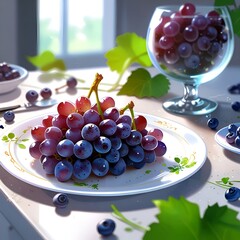 grapes in a bowl