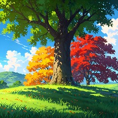 autumn landscape with trees