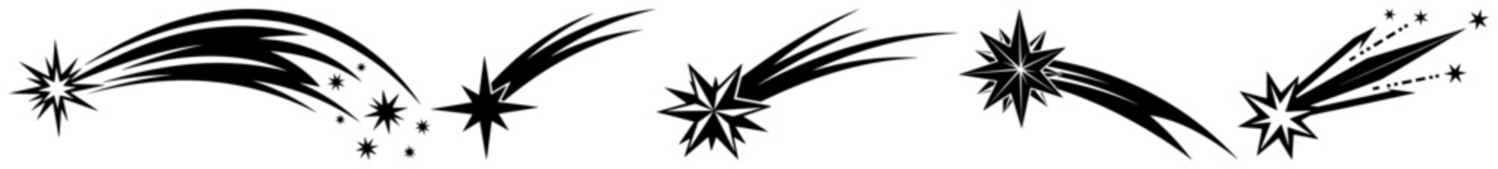 Shooting Star Comet Icon Set