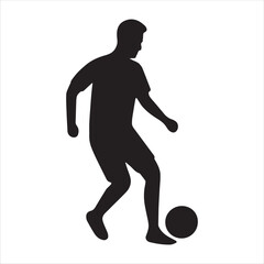 A footballer with football silhouette vector  design. 