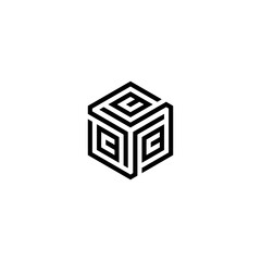 Initials C. C logo design. Initial Letter Logo C . Hexagon logo design.