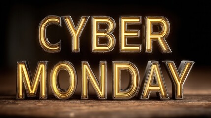 cyber monday Cyber Monday promotional text in a creative, illuminated style.