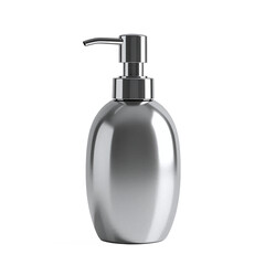 Fototapeta premium Metallic Lotion Dispenser Bottle with Pump Empty No Background