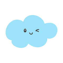 윙크하는 귀여운 구름 일러스트 캐릭터 1