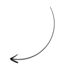 hand drawn black brush curved left arrow png swoosh marker stroke sketch vector direction symbol