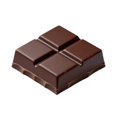 Dark Chocolate Square  with Clipping Path Suitable for Food Packaging and Advertising