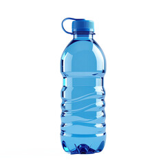 Clear Plastic Water Bottle with Blue Cap and Transparent Body Clipping Path