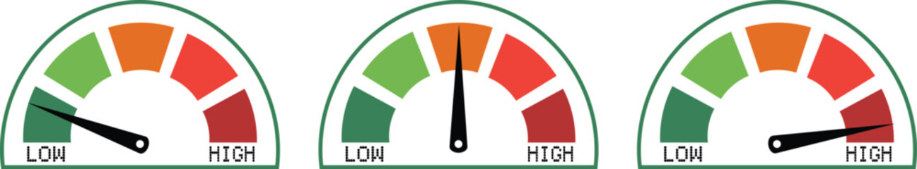 Low and High Speed Meter Vector Art Design