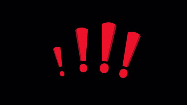 Exclamation Mark Warning Icon &ndash; Animation Alpha Loop