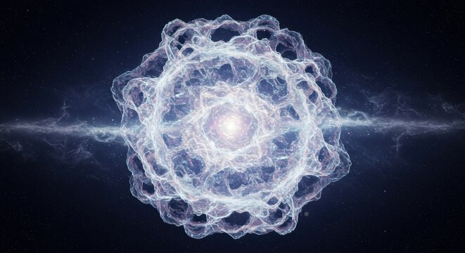 Theoretical Illustration of Superheavy Element Relativistic Effects 3D Render


