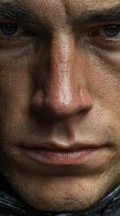 Fototapeta premium A portrait of a person with a confident expression, a scene of motivation to succeed.