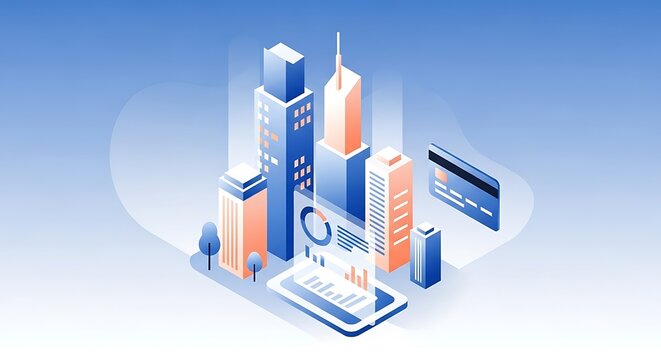 Modern Cityscape Business Finance Technology. - Powered by Adobe