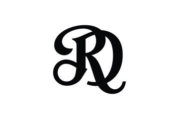 Isolated black rd monogram logo design on a white background illustration