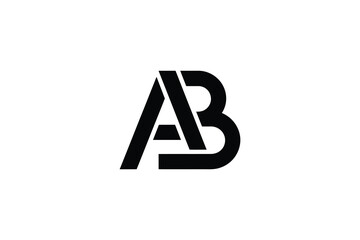Fototapeta premium A black and white image of the letters a and b forming a monogram logo design