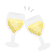 白ワイン　グラス　イラスト