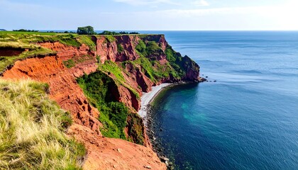 Coastal cliffs meet turquoise sea (3)